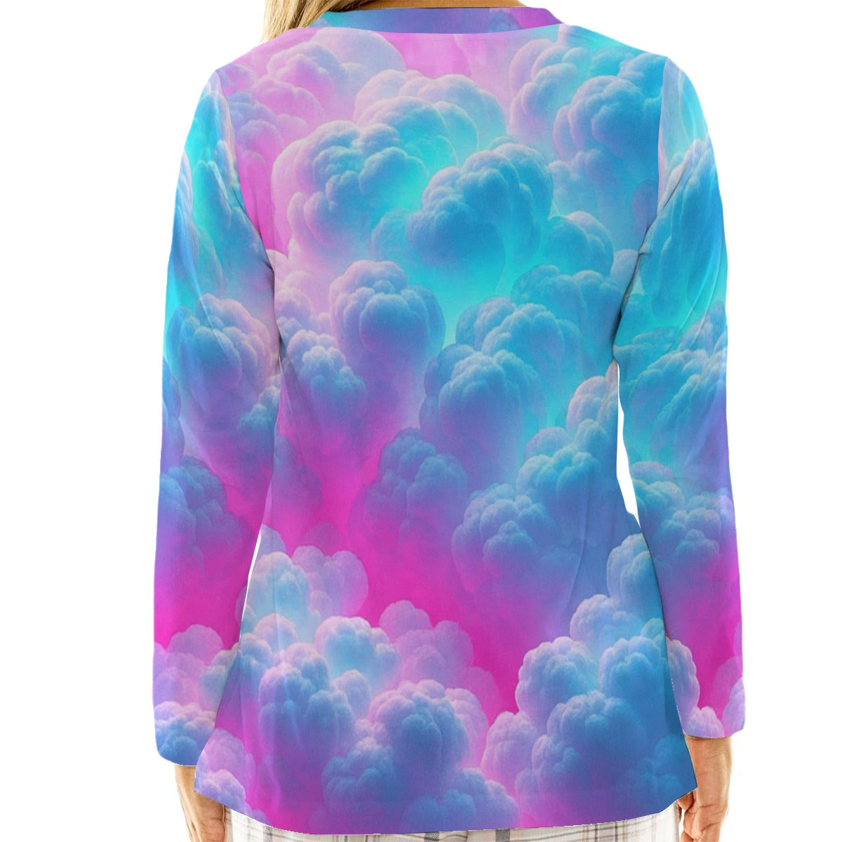 Women's Loose V-Neck T-Shirt With Long Sleeve