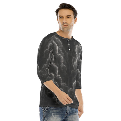 Men's Bracelet Sleeve T-shirt With Button Closure - view 2
