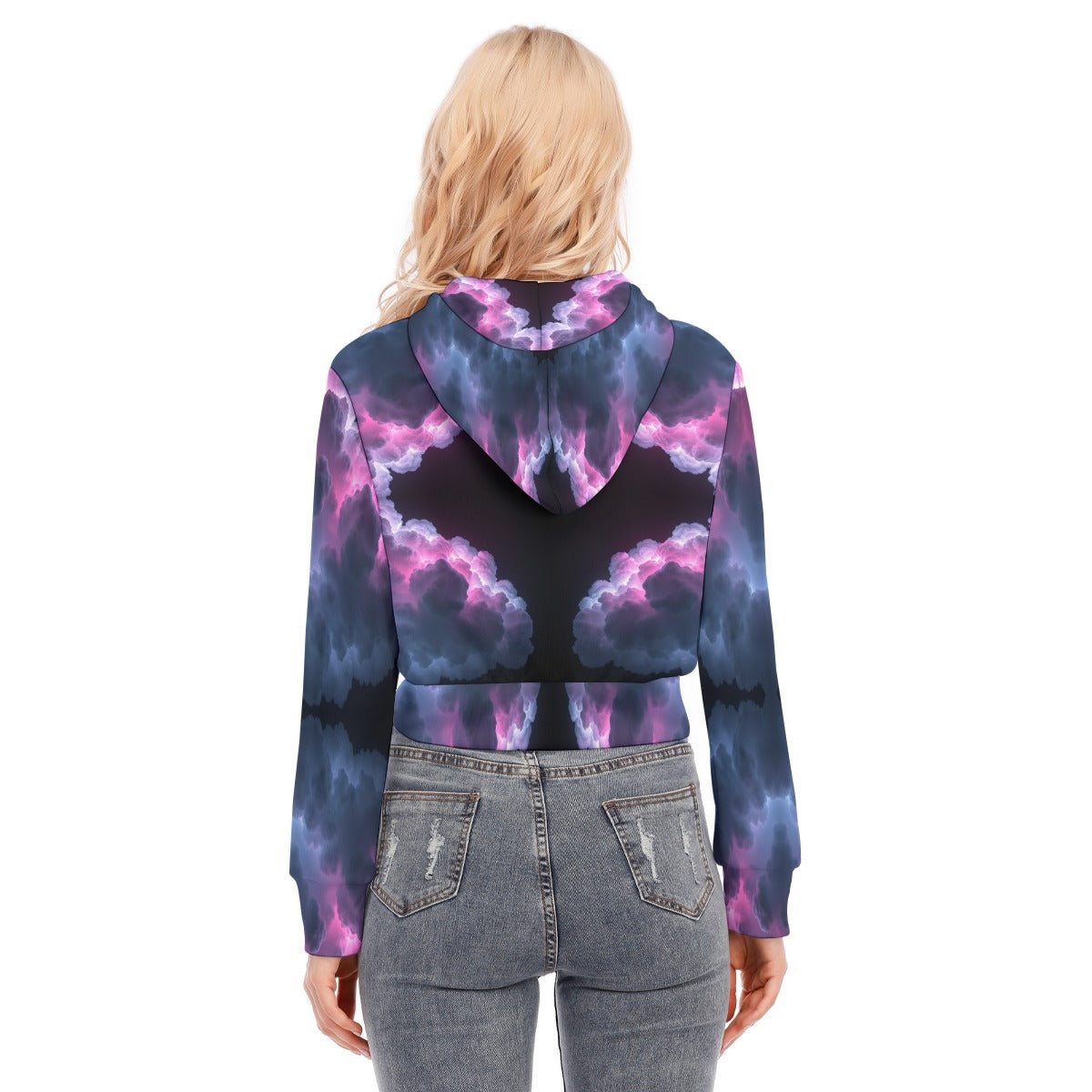 Women's Crop Top Hoodie With Zipper Closure