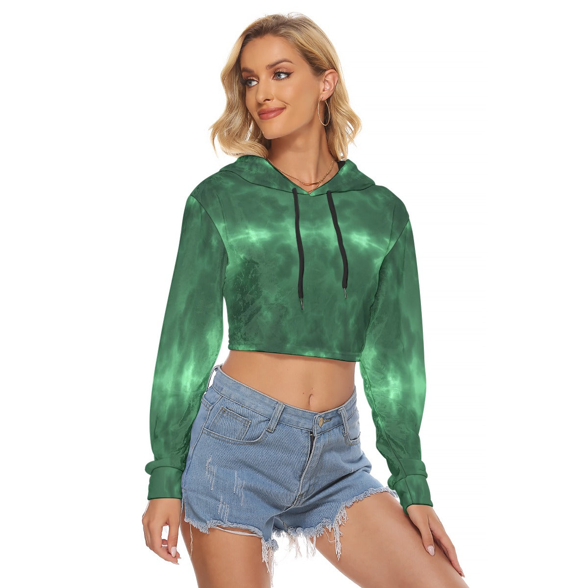 Women's Crop Top Hoodie|Velvet