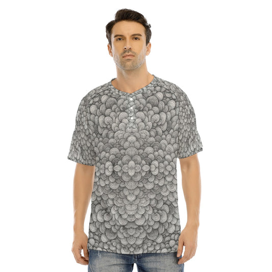 Men's Raglan Sleeve T-shirt With Button Closure
