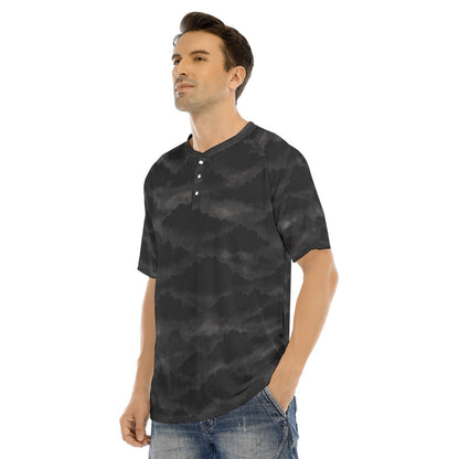 Men's Raglan Sleeve T-shirt With Button Closure