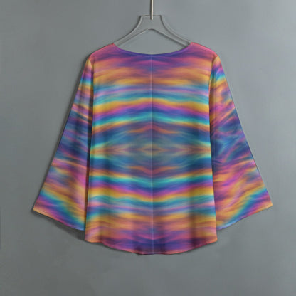 Women's V-neck T-shirt With Irregular Hem