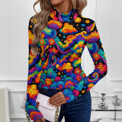 Women's Women's High-Neck Top With Long Sleeve