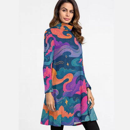 Women's High Neck Dress With Long Sleeve by O’Nimbus – view 2