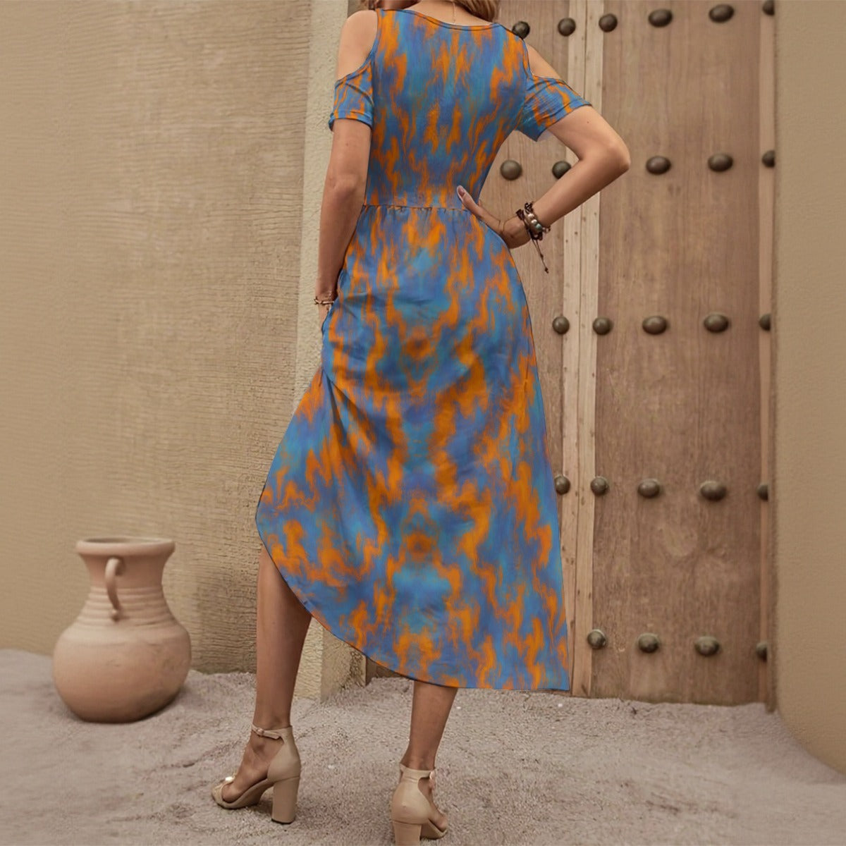 Women's V-neck Off-shoulder Dress