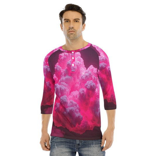 Men's Bracelet Sleeve T-shirt With Button Closure - view 1
