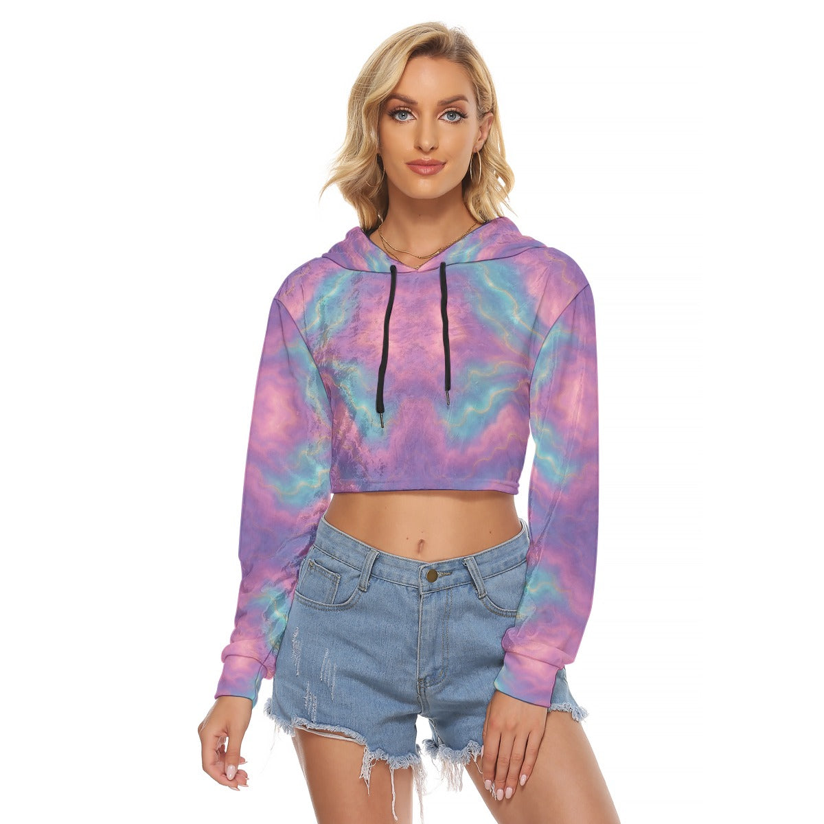 Women's Crop Top Hoodie|Velvet