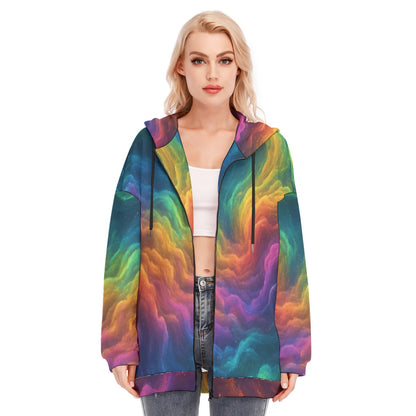 Women's Long Hoodie With Zipper Closure