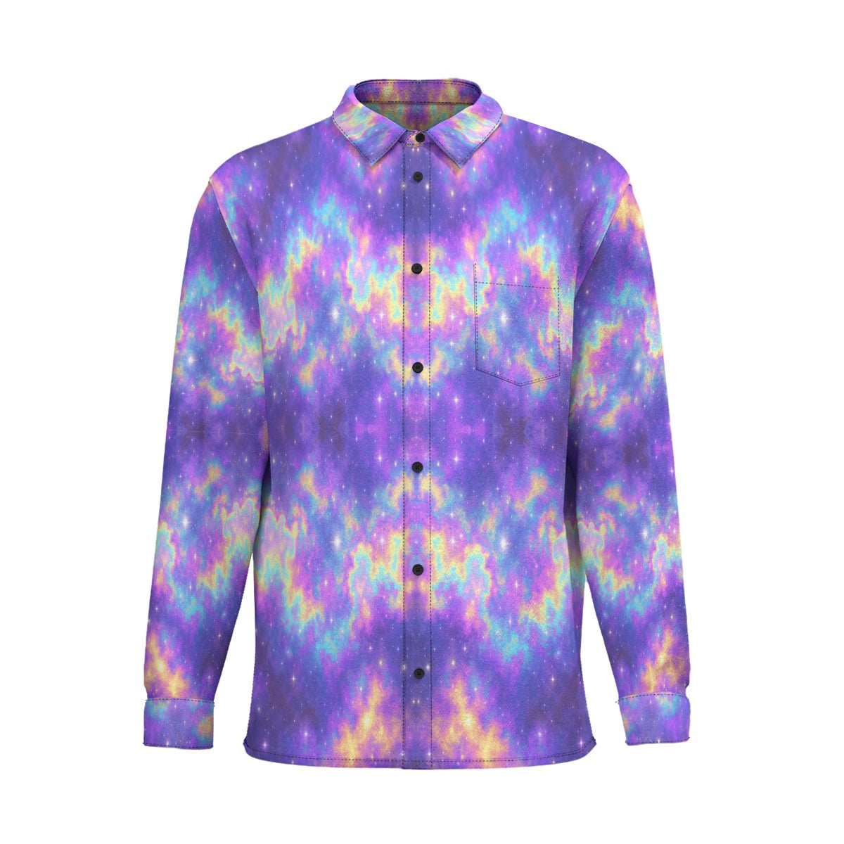 Men's Business Lapel Long Sleeve Shirt With Pocket|110GSM Imitation Flax