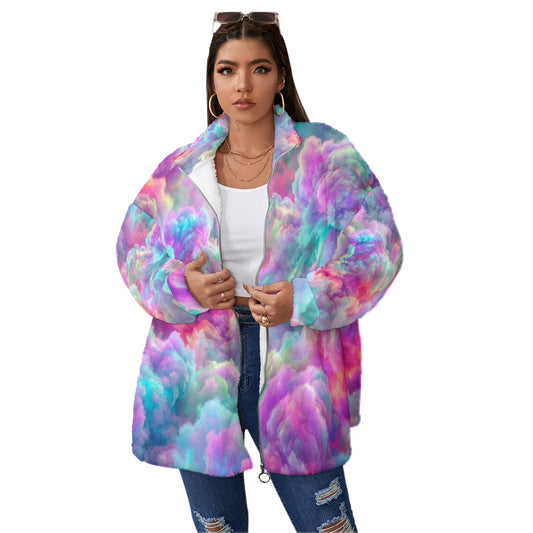 Unisex Borg Fleece Stand-up Collar Coat With Zipper Closure(Plus Size)