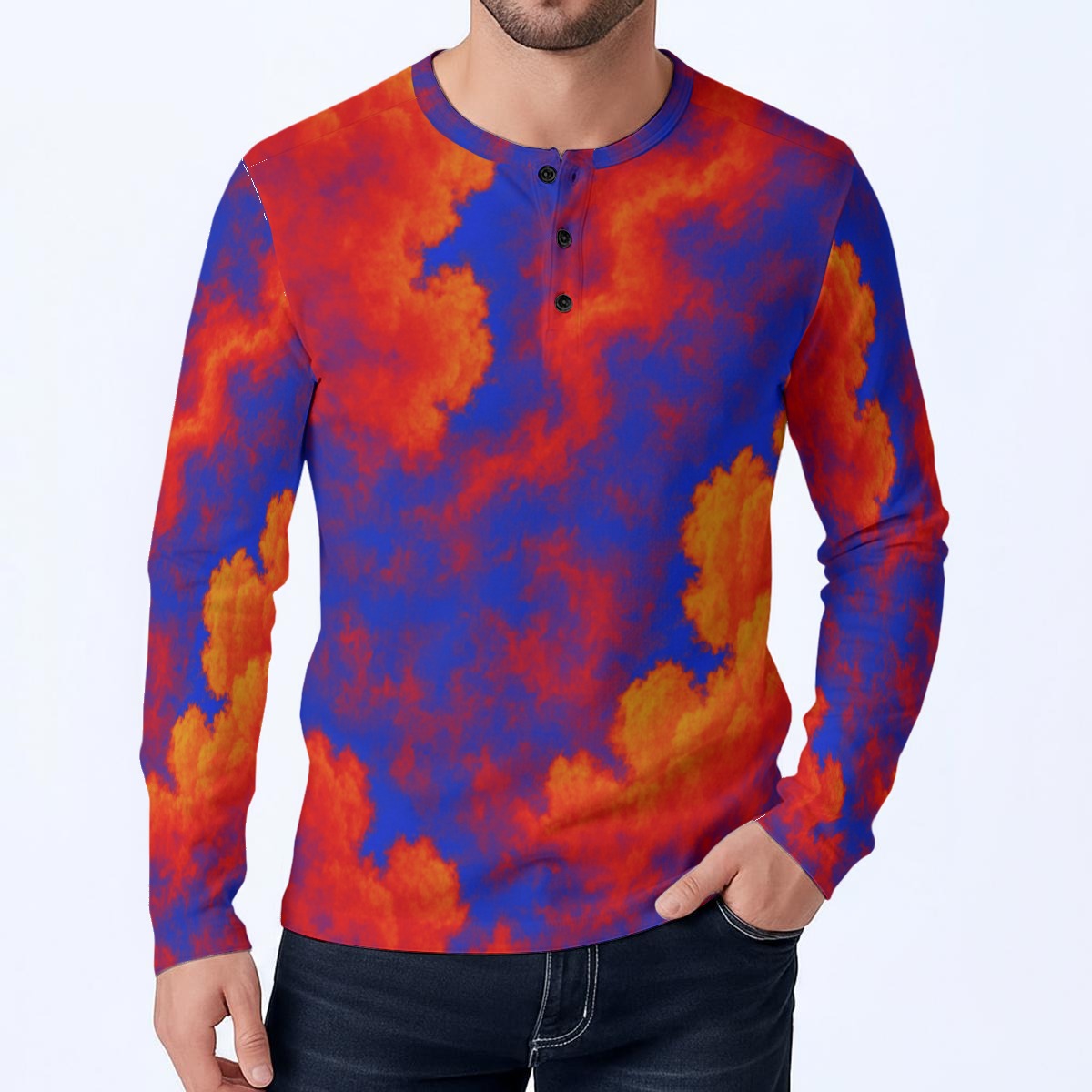 Men's Classic Long-Sleeve Henley Shirt