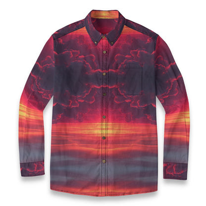 Men's Casual Lapel Long Sleeve Shirt|125GSM Cotton