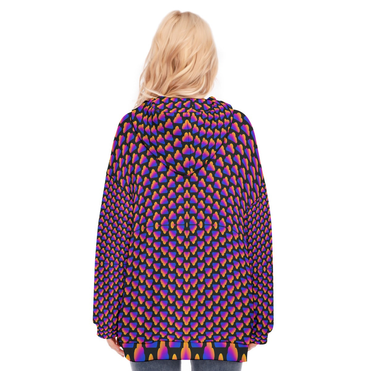 Women's Long Hoodie With Zipper Closure