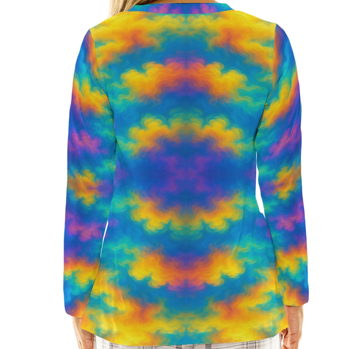 Women's Loose V-Neck T-Shirt With Long Sleeve