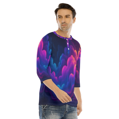 Men's Bracelet Sleeve T-shirt With Button Closure - view 2