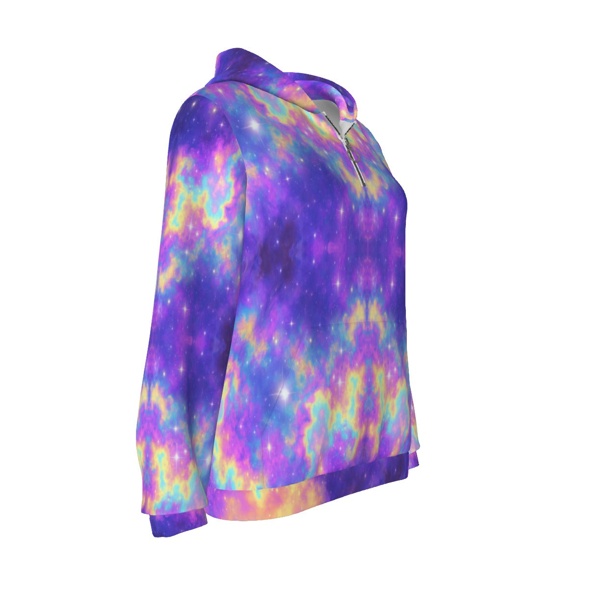 Women's Borg Fleece Hoodie With Half Zip