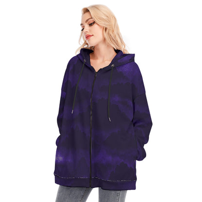 Women's Long Hoodie With Zipper Closure
