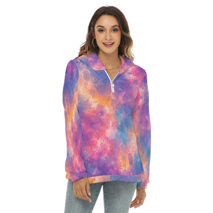 Women's Borg Fleece Hoodie With Half Zip by O’Nimbus