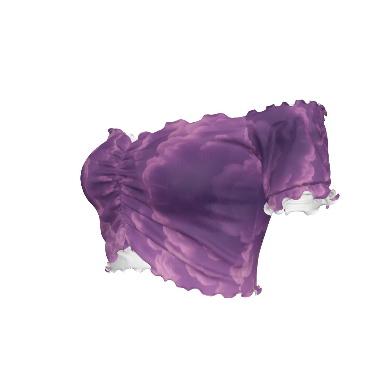 Women's One-shoulder Off-the-navel Short Sleeve T-shirt