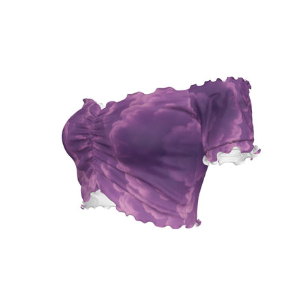 Women's One-shoulder Off-the-navel Short Sleeve T-shirt