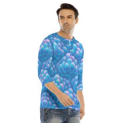Men's Bracelet Sleeve T-shirt With Button Closure - view 2