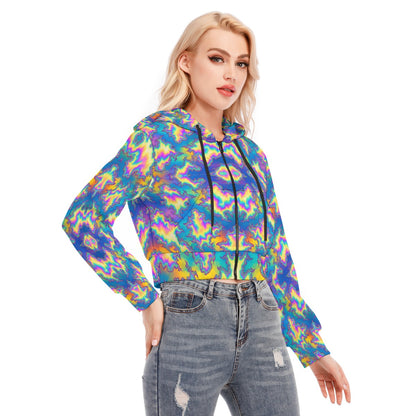 Women's Crop Top Hoodie With Zipper Closure