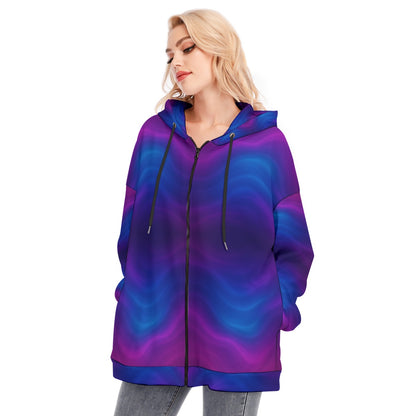 Women's Long Hoodie With Zipper Closure