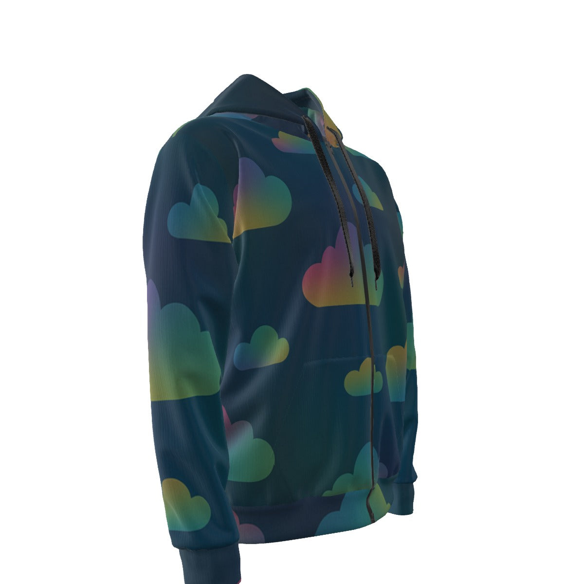 Unisex Zipper Hoodie With Black Lining