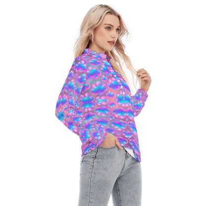 Women's Long Sleeve Blouse With Button Closure