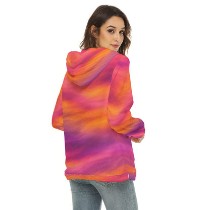 Women's Borg Fleece Hoodie With Half Zip