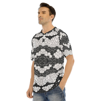 Men's Raglan Sleeve T-shirt With Button Closure