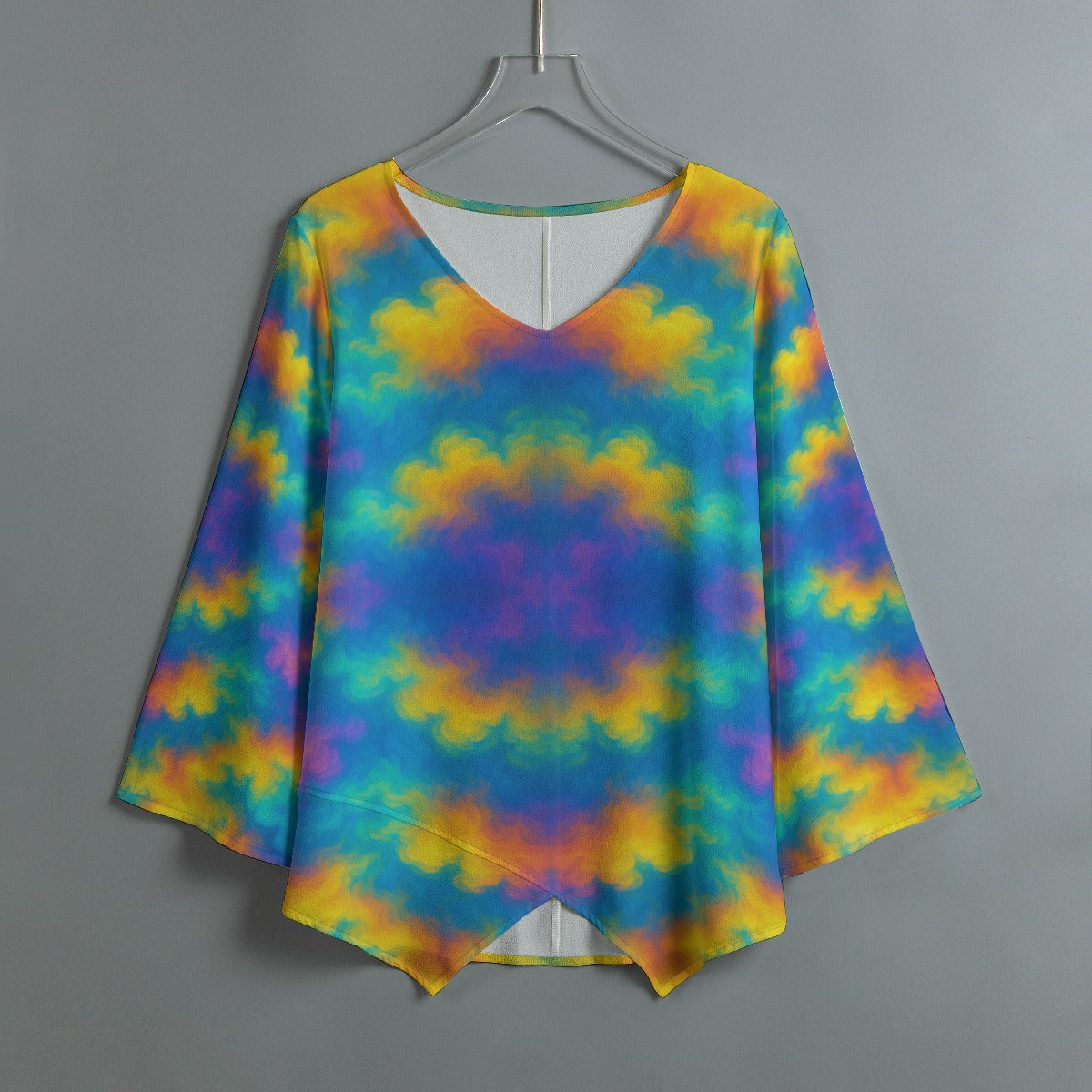 Women's V-neck T-shirt With Irregular Hem