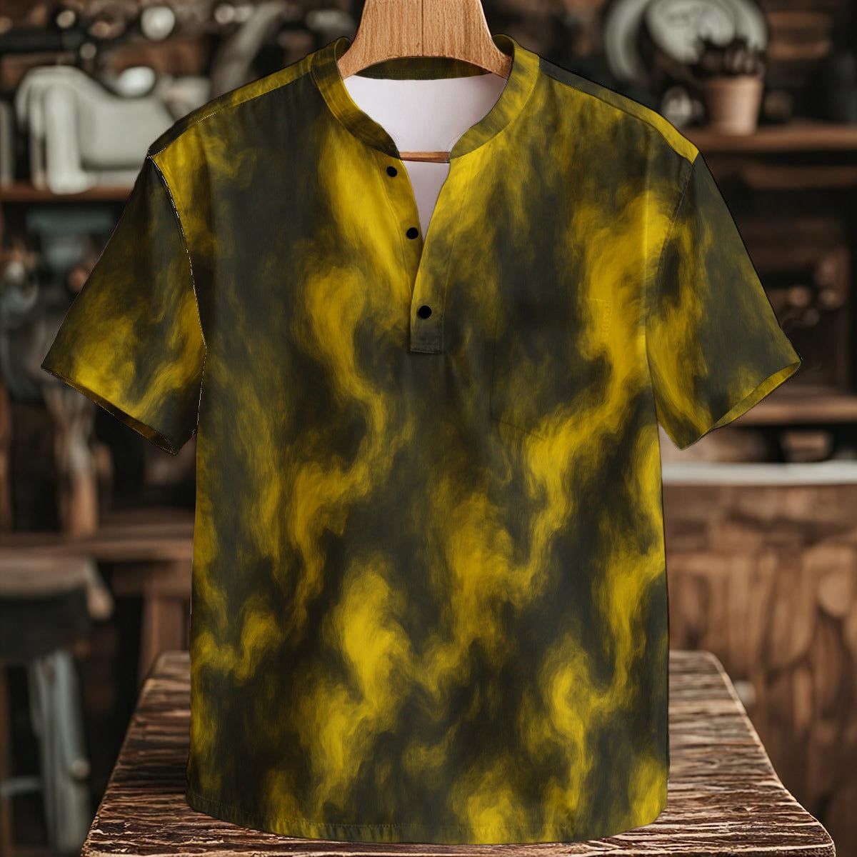 Men's Henley Shirt With Chest Pocket