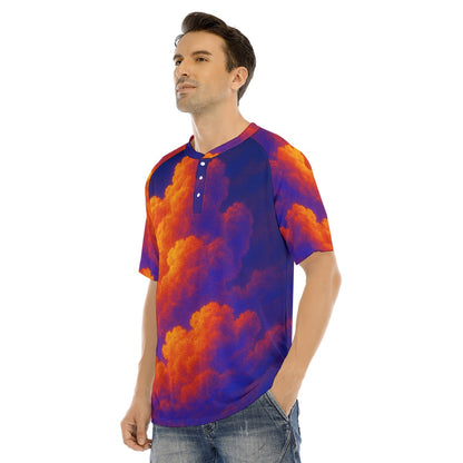 Men's Raglan Sleeve T-shirt With Button Closure