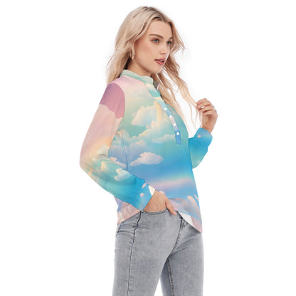 Women's Long Sleeve Blouse With Button Closure