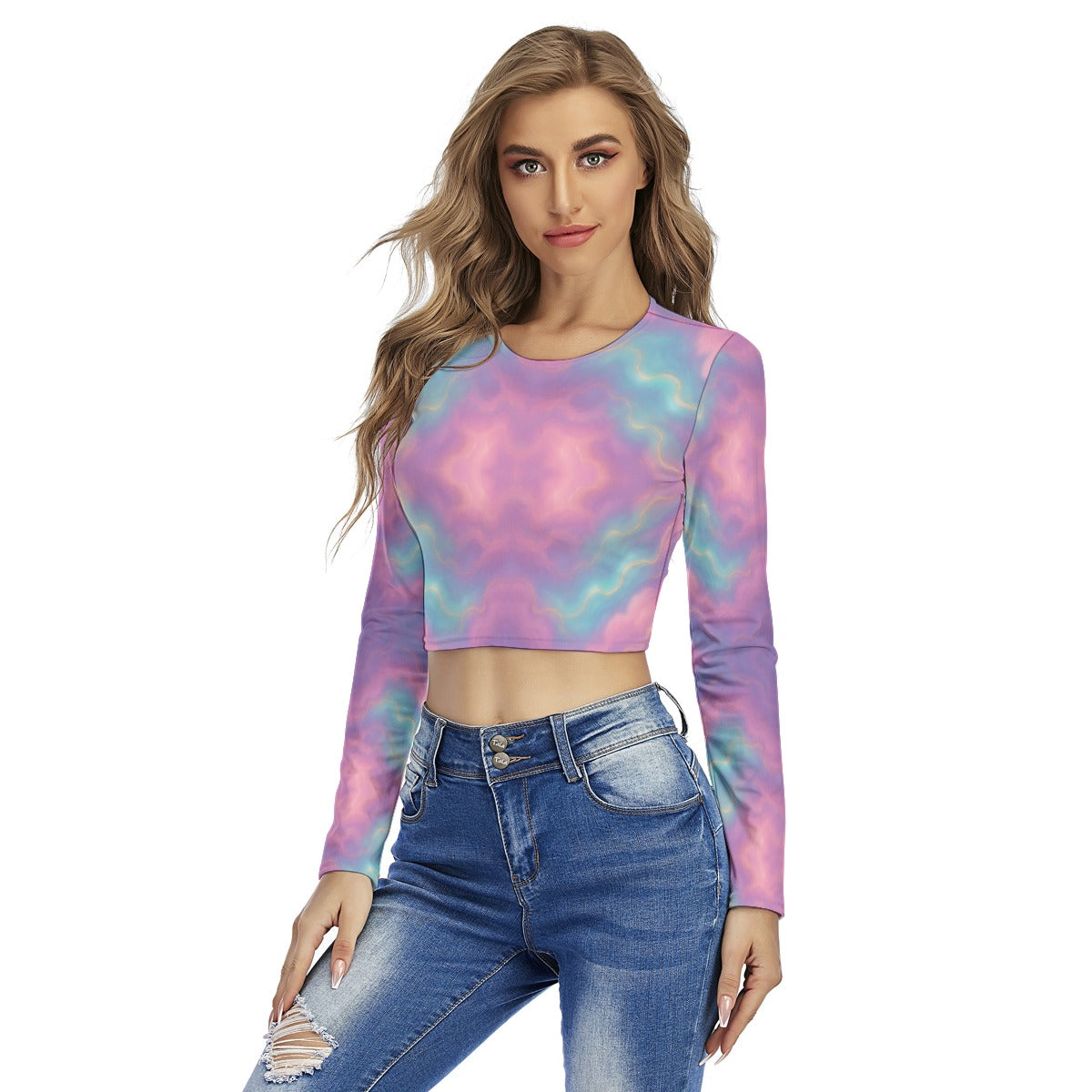 Women's Round Neck Crop Top T-Shirt