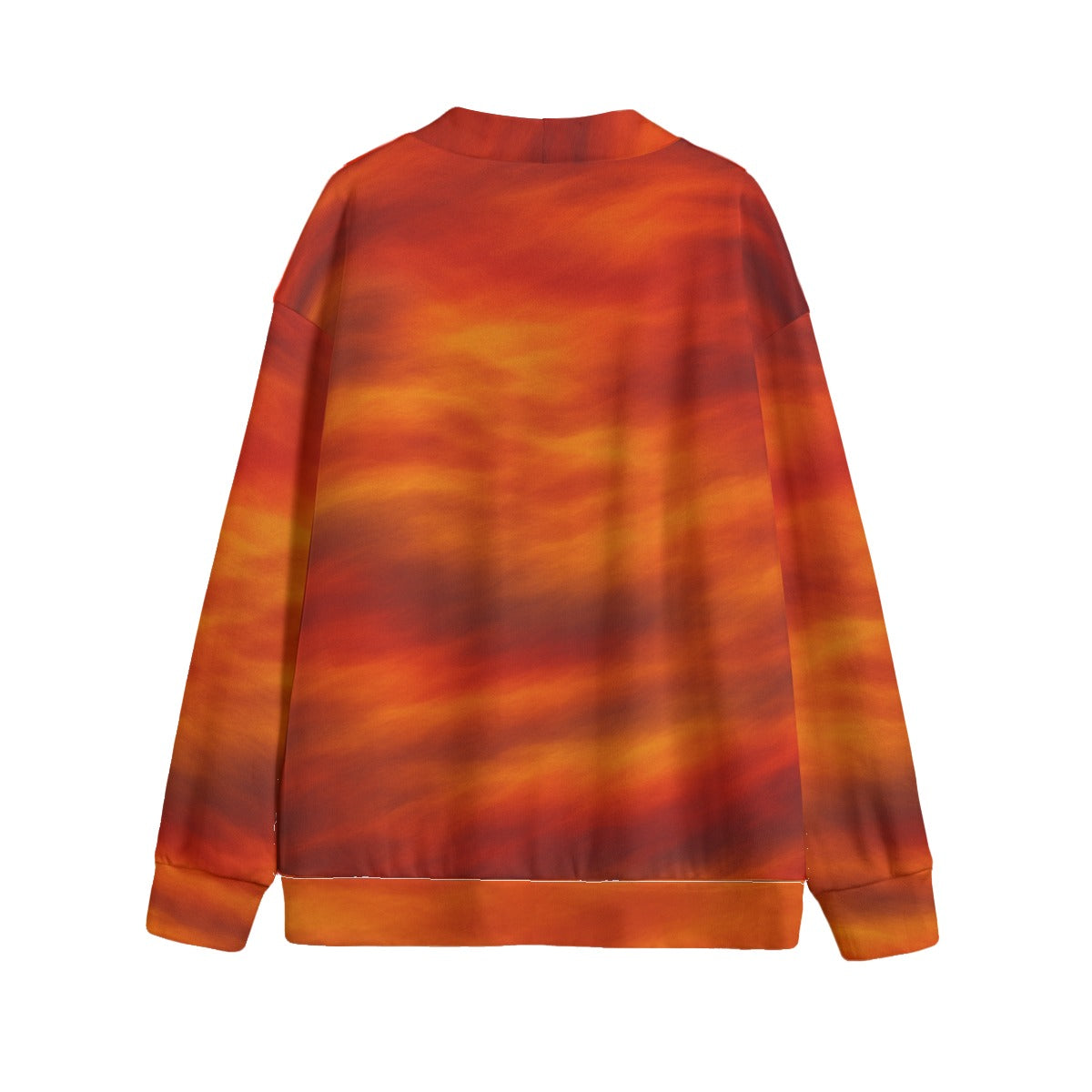 Unisex V-neck Knitted Fleece Cardigan With Button Closure