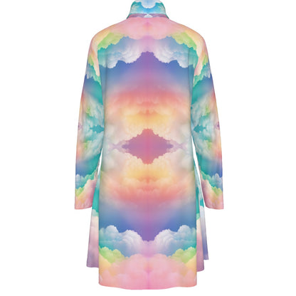 Women's High Neck Dress With Long Sleeve