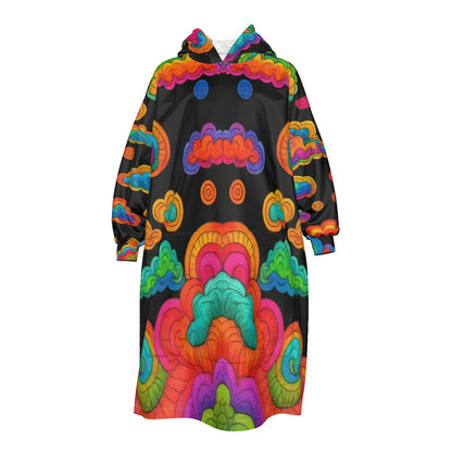 Unisex Kid's Sherpa Fleece Mid-Length Hoodie Blanket