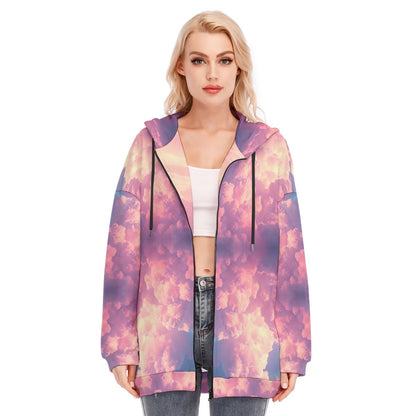 Women's Long Hoodie With Zipper Closure