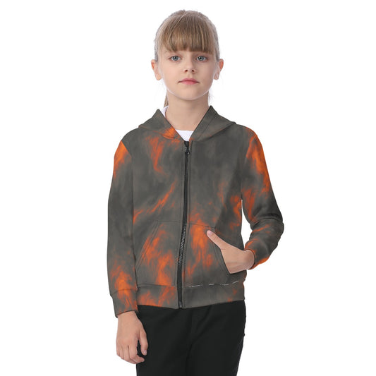 Unisex Kid's Zip-up Hoodie With Patch Pocket