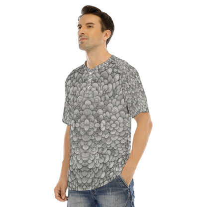 Men's Raglan Sleeve T-shirt With Button Closure