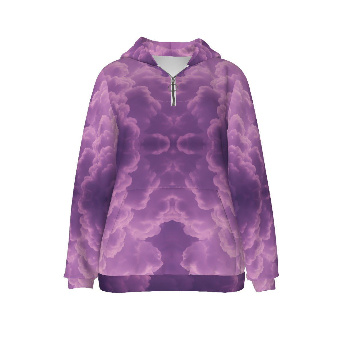 Women's Borg Fleece Hoodie With Half Zip