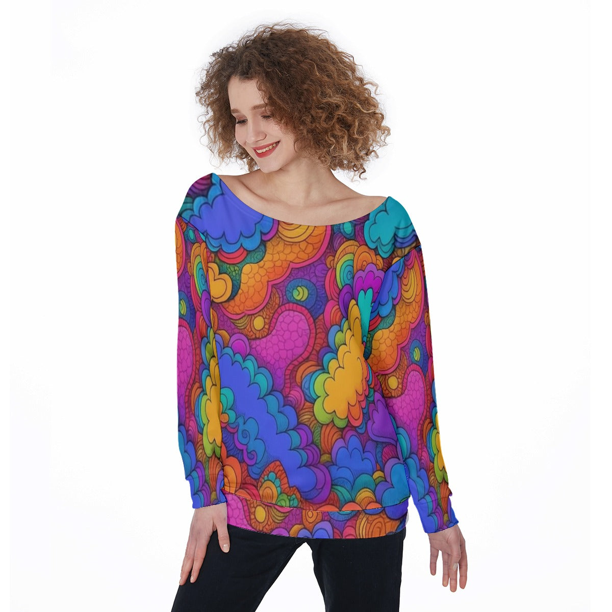 Women's Off-Shoulder Sweatshirt