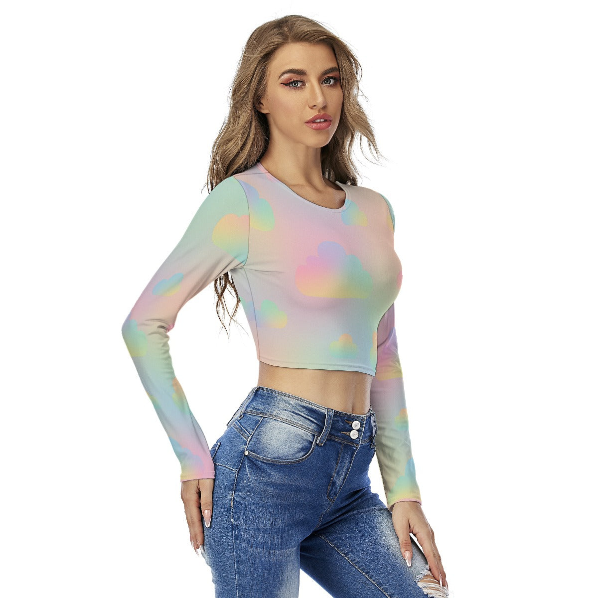 Women's Round Neck Crop Top T-Shirt