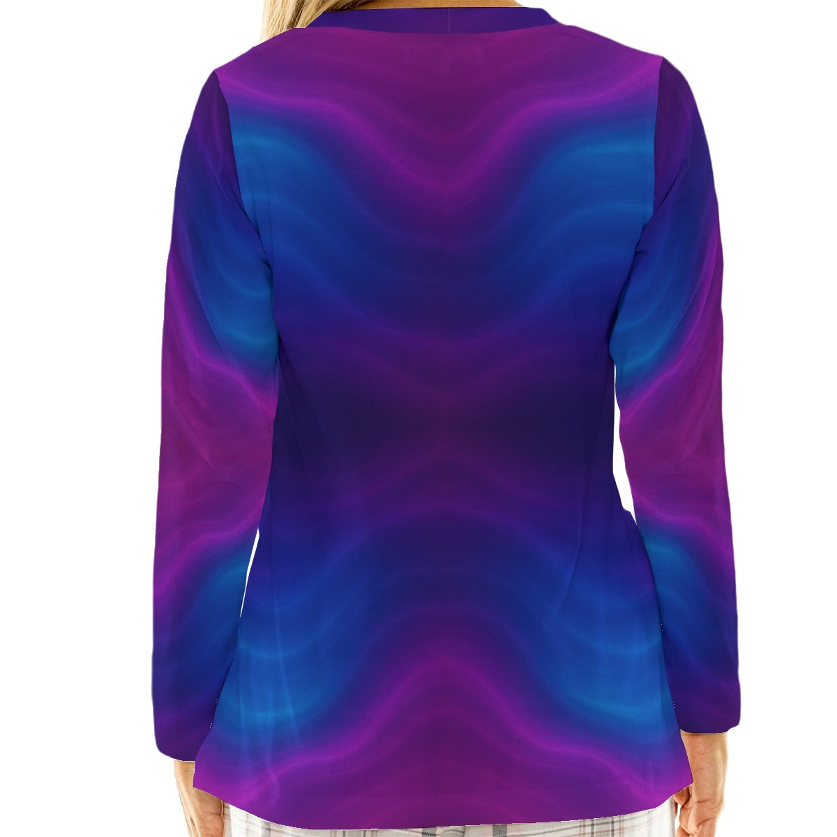 Women's Loose V-Neck T-Shirt With Long Sleeve