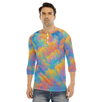 Men's Bracelet Sleeve T-shirt With Button Closure - view 1