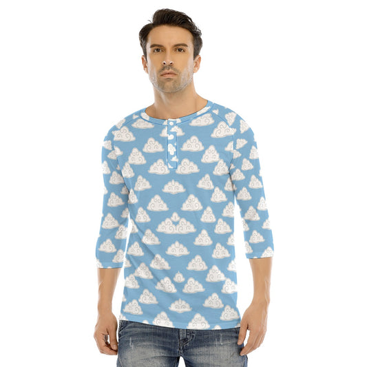 Men's Bracelet Sleeve T-shirt With Button Closure - view 1