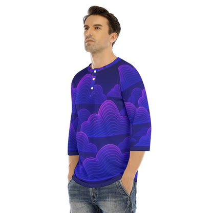 Men's Bracelet Sleeve T-shirt With Button Closure - view 3